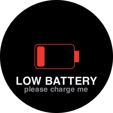 Device screen warning that the battery is low